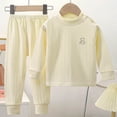 thumbnail image 4 of Cethrio Girls Cotton Pajama Sets Long Sleeve, Casual 2 Piece Crew Neck Girls' Sleepwear Yellow Size 9-10 T, 4 of 4