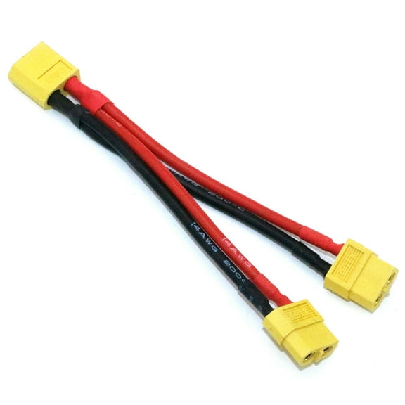 Yammee XT60 Parallel Battery Connector Cable Dual Extension Y Splitter Male to Female for DJI Phantom RC Plane