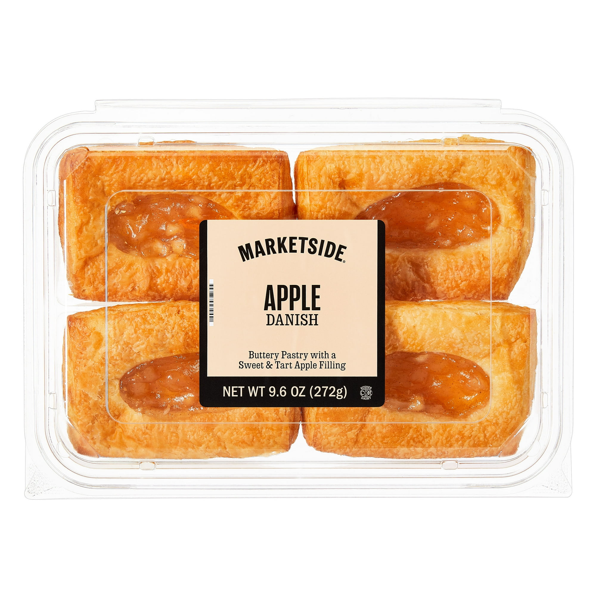 Marketside Flaky Apple Danish Baked Pastry, 9.52 oz, 4 Count