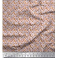 thumbnail image 1 of Soimoi Orange Cotton Poplin Fabric Leaves,Insect & Floral Printed Craft Fabric by The Yard 42 Inch Wide, 1 of 1