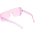 thumbnail image 4 of Oversize Rimless Shield Sunglasses Flat Top Mono Block Lens 62mm (Pink / Pink), 4 of 4