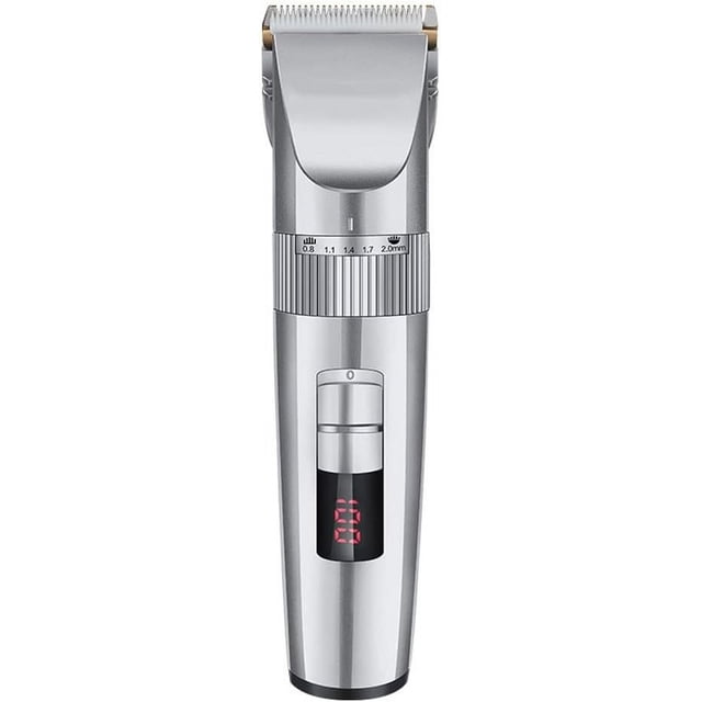 Cortadora de pelo para hombres, cortadora de pelo, cortadora de pelo, kit de corte de pelo, kit de aseo para hombres, resistente al agua (plata)
