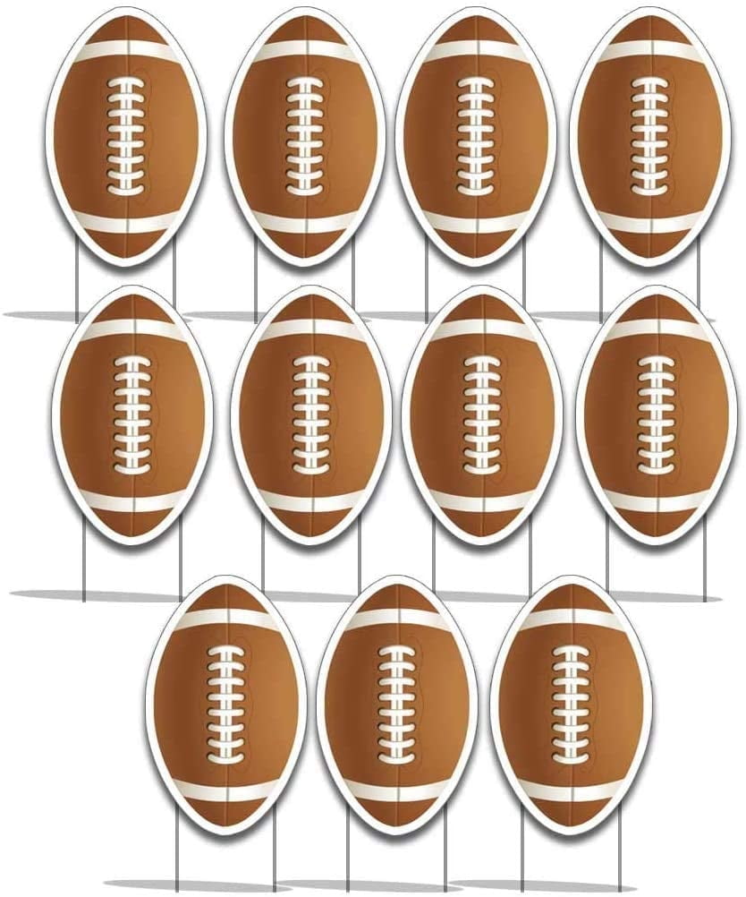VictoryStore Football Game Day Pathway Markers, Sports Yard Signs:  Set of 11 with Stakes