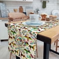 thumbnail image 2 of Mexican Floral Table Runners, Ethnic Art Birds and Paisley Flowers Non-Slip Linen Dining Room Table Runners for Family Dinner/Wedding Holiday/Outdoor Indoor Party Home Decoration,13X72in, 2 of 4