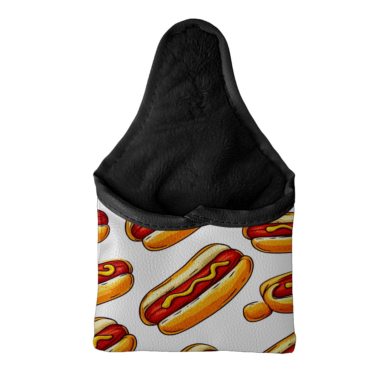 Golf Mallet Putter Cover Premium Leather Waterproof Golf Putter Head Cover with Magnetic Closure Cute Hot Dog