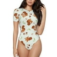 thumbnail image 2 of Picia Squirrel Playing Womens One Piece Swimsuits Modest Tummy Control Bathing Suits Lace Up Slimming Swim Suit-X-Large, 2 of 9