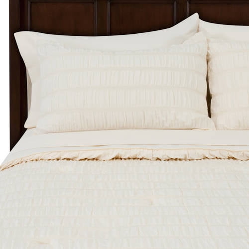 Mainstays Seersucker Bed in a Bag Complete Bedding Set