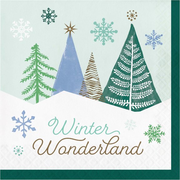 Party Central Snowy Scene 2-Ply Christmas Luncheon Napkins - 6.5" - Club Pack of 192