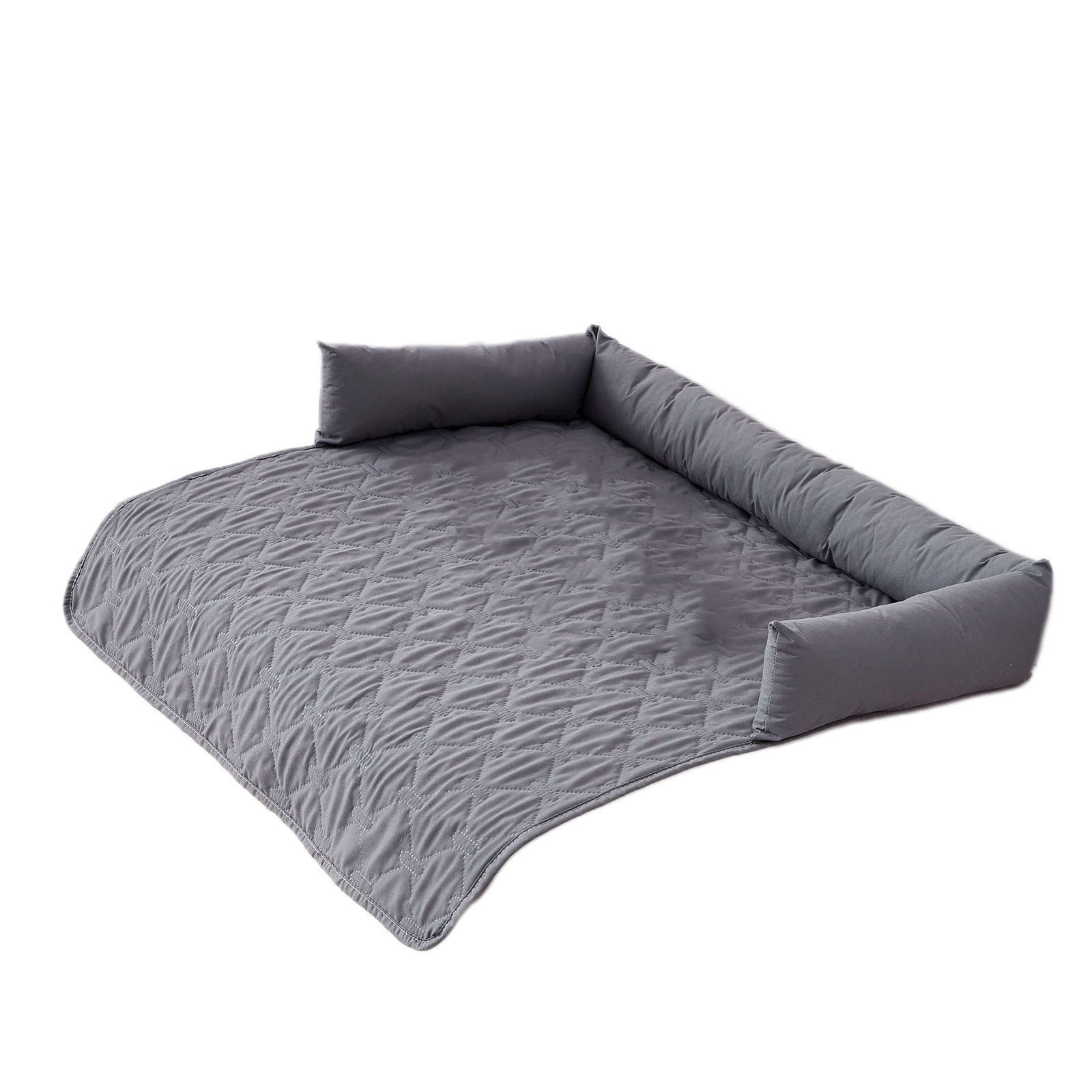 Momihoom Quilted 3-Sided Bolster Pet Bed & Furniture Protector, Versatile Sofa Cushion for Dogs & Cats, All-Season Pet Mat with Raised Edges