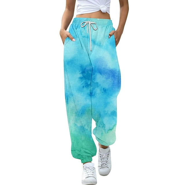 MIASHUI Girls' Activewear Bottoms Kids Drawstring Jogging Sports Trousers Sweatpants,Sky Blue,7-8 Years