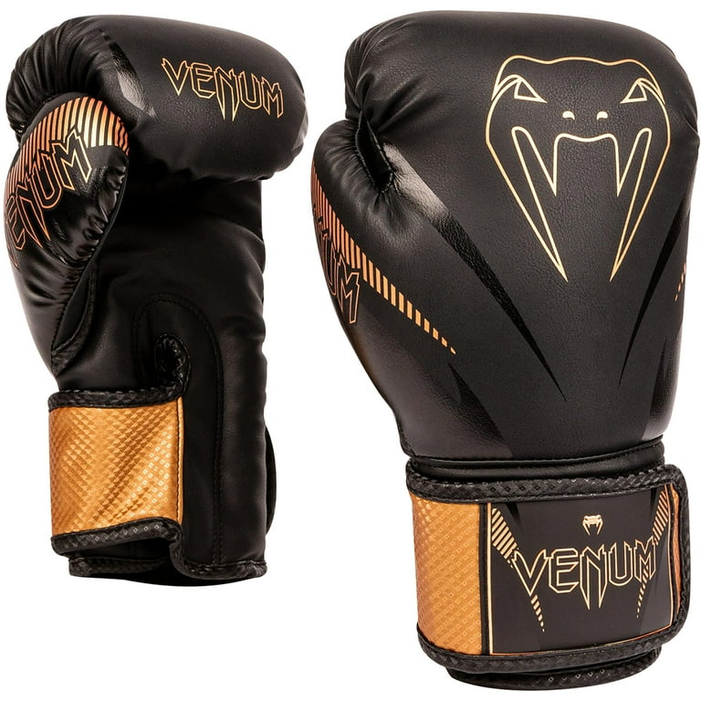 Venum Impact Hook and Loop Boxing Gloves - 10 oz. - Black/Bronze