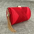 thumbnail image 4 of Handheld Women's Evening Clutch Bags Silk Satin Party Handbags Bridal Wedding Purses with Tassel Pendant,Red, 4 of 10
