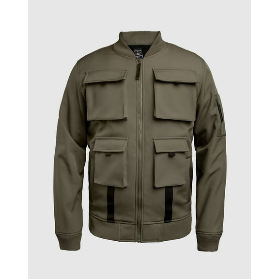 Men's Elnathan Fleece Utility Bomber Jacket - Light Olive, Small