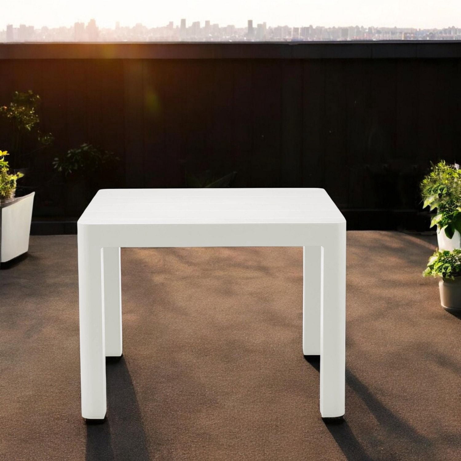 Patioflare 40IN Square Patio Table, Cream