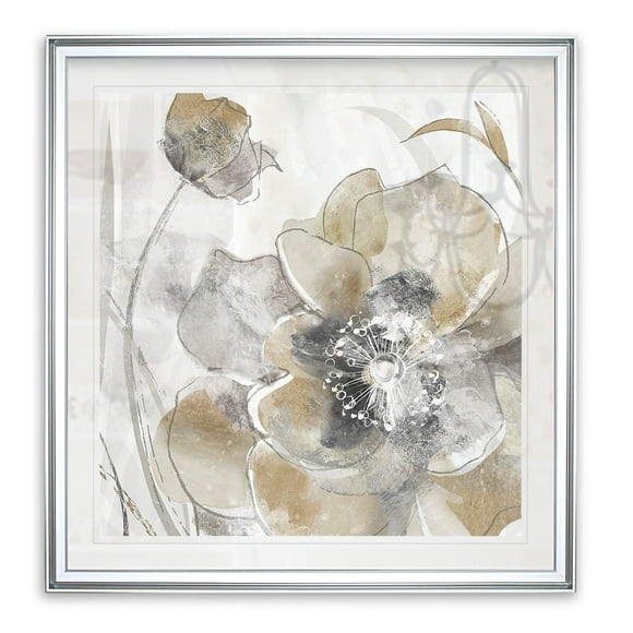 Renditions Gallery Parent Listing Wall Art, Assorted Images, Premium Gallery Wrapped Canvas, Ready to Hang, In x In, Made in the America, Silver Frame Grouping (24X24, Taupe Spring Poppy 1)