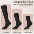 thumbnail image 2 of 4 Pairs Women Slouch Socks Soft Knee High Scrunch Slouchy Socks Knit Tube Extra Long Socks for Women, 2 of 6