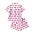 thumbnail image 4 of WAYUTE Halloween Theme Girls Pajamas Pumpkin Print Short Sleeved Button Down Lapel Shirts and Shorts for Kids Pjs Loungewear Casual Daily Wear, 4 of 4