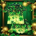 thumbnail image 6 of Tnhcen St. Patrick's Day Women's Pajama Set 2 - Piece Button Front Collared Irish Clover Print Short Sleeve Sleep Shirt & Shorts Milk Silk Spandex Pajamas S - 2XL, 6 of 6
