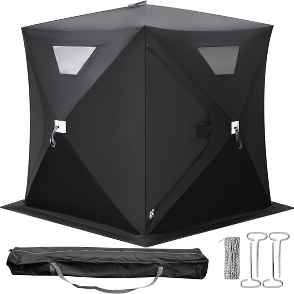 VEVOR 2 person Ice Fishing Shelter, Pop-Up Portable Insulated Ice Fishing Tent , Waterproof Oxford Fabric