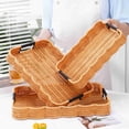thumbnail image 7 of Wicker Decorative Scalloped Trays for Home Decor, Coffee Table Trays with Handles, Woven Rattan Tray for Kitchen Counter, Rectangle Serving Tray Decor for Living Room, 7 of 7