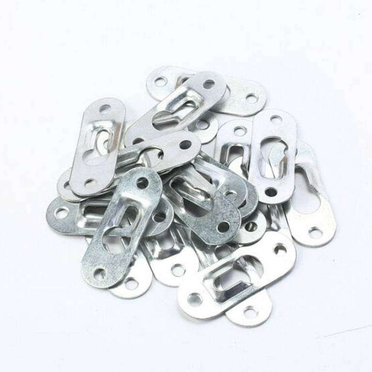 10 Pieces Single Keyhole Hangers with 20 Pieces Screws Metal