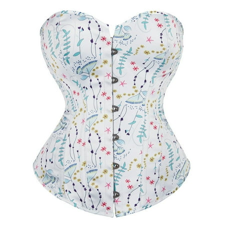 

Honeeladyy sexy shapewear top Women s Floral Print Lace-Up Corset Shapewear Court Corset
