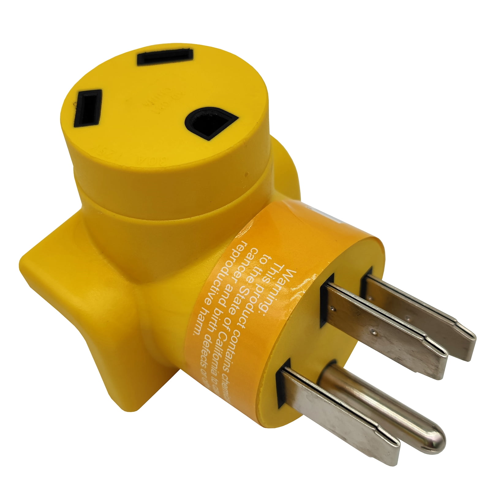 Parkworld 691678 RV Adapter 50A 14-50P male plug to 30A TT-30R female receptacle, right angle