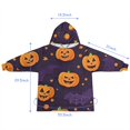 thumbnail image 7 of Halloween Pumpkin Bat Pattern Blanket Hoodies for Kids 6-13YR Oversize Wearable Blanket Hoodies for Boys Girls Teens, 7 of 7