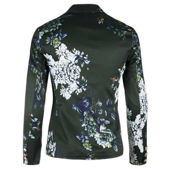 MSJUHEG Blazer Mens Suit Mens Winter Coats Round Neckline Long Sleeve Men'S Stylish Casual Print Business Wedding Party Outwear Coat Suit Tops Womens Blazer Green L