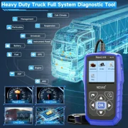 NEXAS Heavy Duty Truck OBD2 Scanner 2 in 1 Full System Diesel HD OBD Diagnostic Code Reader with Live Data Battery Monitor