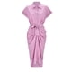 thumbnail image 2 of Gibobby Vestido largo de playa de verano para mujer Vestido de camisa con cinturón de manga corta de un solo pecho de color sólido elegante de verano para mujer(Rosa,M), 2 of 5