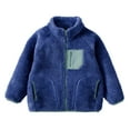 thumbnail image 1 of Children's Winter Solid Color Thick Zipper Cardigan with Fleece Lining for Casual Sports, 1 of 5
