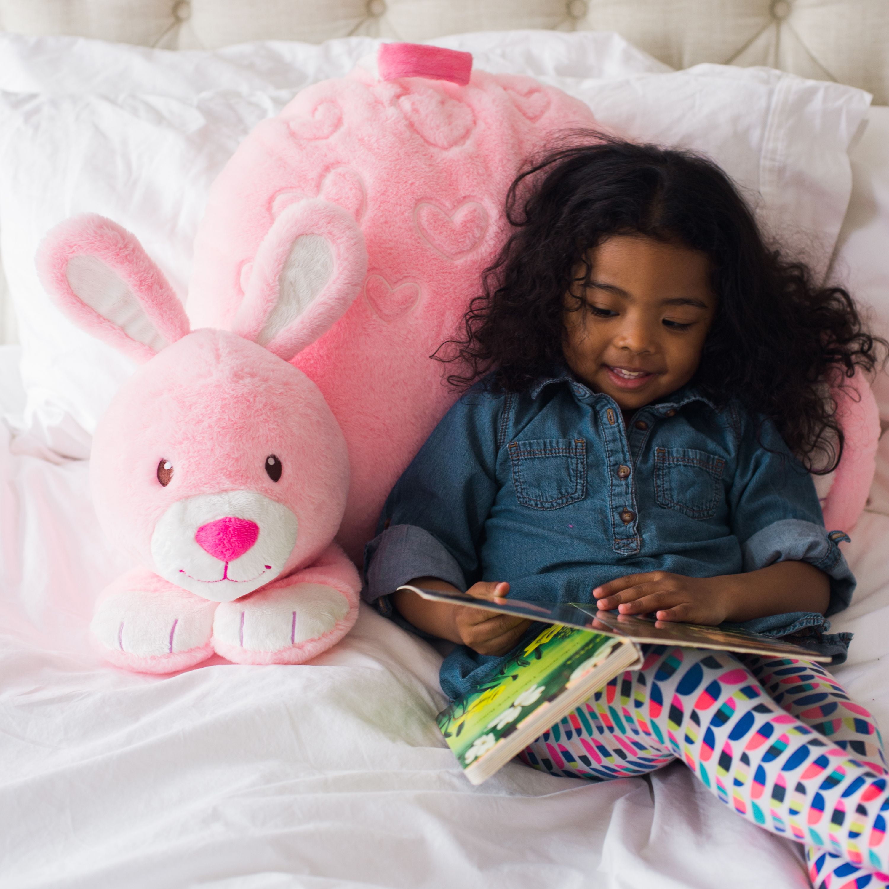 Pink sales bunny pillow