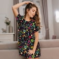 thumbnail image 3 of Naloa Colorful Geometric Figures Print Women Nightgowns,Womens Loungewear,Short Sleeve Sleepwear,Comfy Ladies Nightdress, 3 of 6