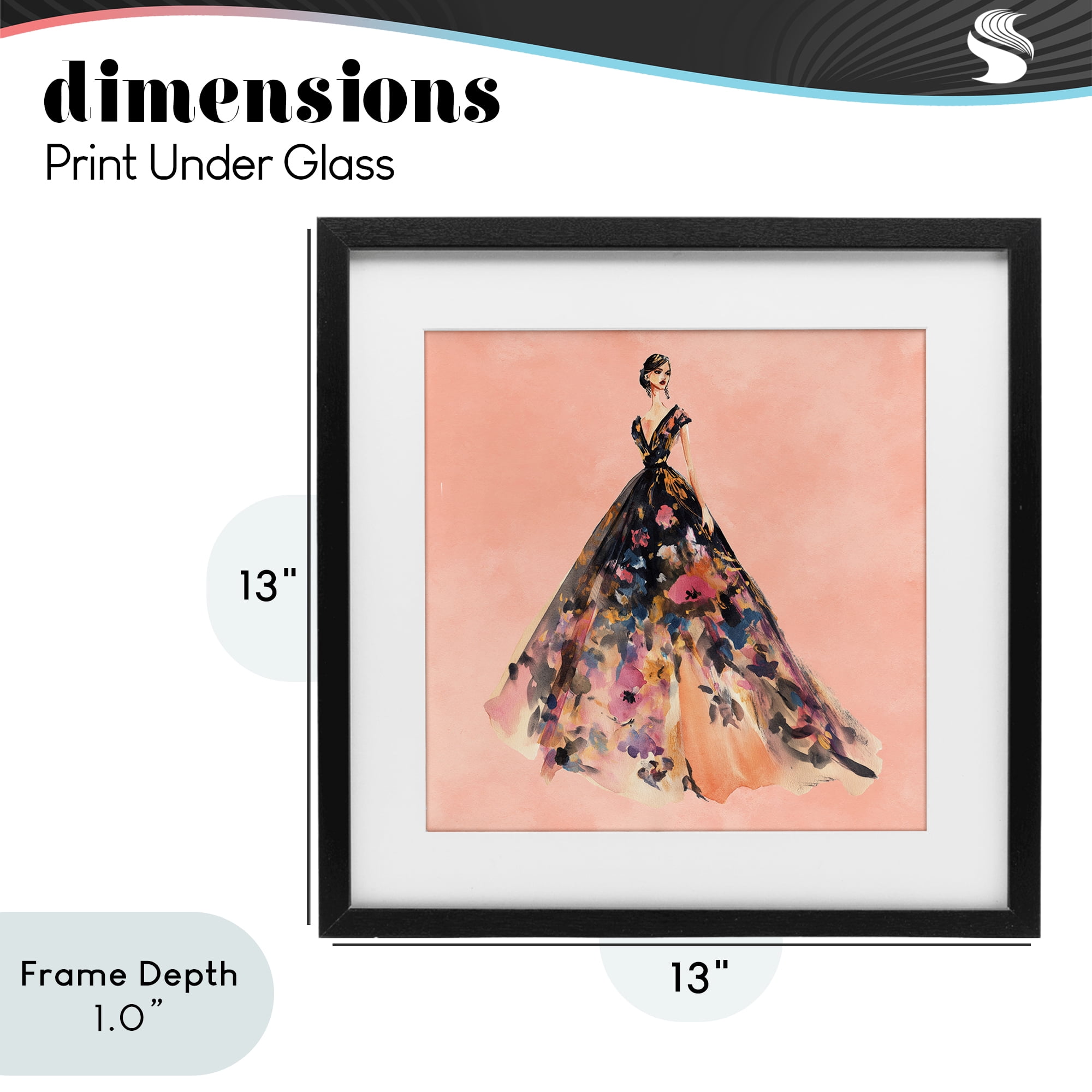 Stupell Industries Rose Gold Night Black Framed Print Under Glass, design by Svetlana Aleynikova