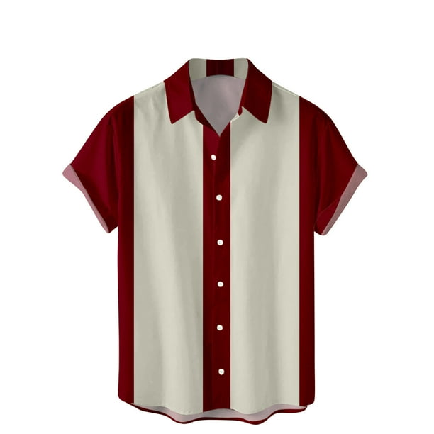 Mens Manga Corta Botón Abajo Camisas de la Impresión de la Playa Turndown Collar Camisa, Casual Botón Blusa para Hombres