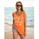 thumbnail image 2 of Traje de baño con capucha Ekouaer Beach, color naranja, para mujer, 2 of 6
