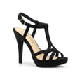thumbnail image 1 of BLISSFUL STEP Women T Strap Slingback Platform Stiletto Heel Sandals Black 6.5, 1 of 8