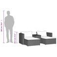 thumbnail image 4 of vidaXL 5 Piece Garden Sofa Set with Cushions Grey Poly Rattan Acacia, 4 of 5