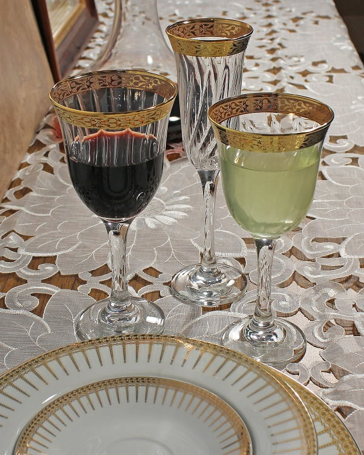 6 (8 oz) Gold Greek Key Wine Glass Set – Natality Kitchen and Gifts