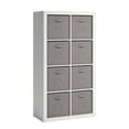 thumbnail image 2 of Sauder Stow-away 8-Cube Organizer with Fabric Bins, White Finish, 2 of 7