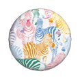 thumbnail image 2 of Balery Zebra Colourfultire Cover Waterproof Dust-Proof, Universal Spare Wheel Tire Cover For Trailer, Rv, Suv Truck And Vehicle Camper Accessories-14 Inch, 2 of 9