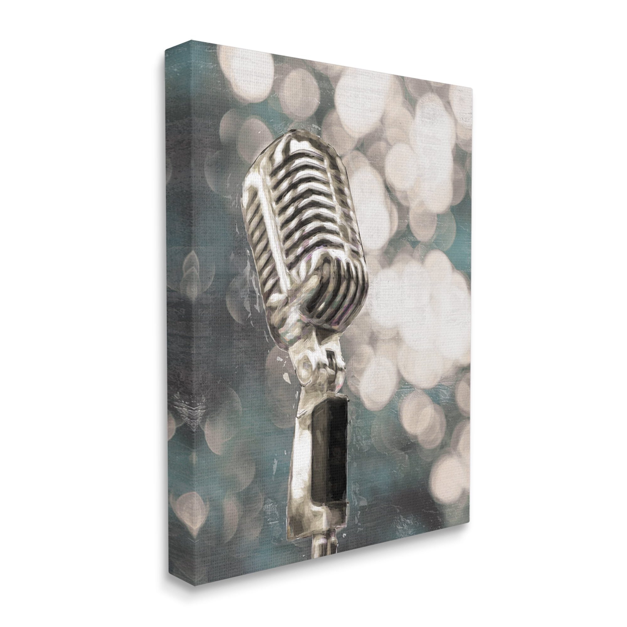 Stupell Industries Singing Microphone Musical Karaoke Mic Bokeh Photography,24 x 30, Design by Cloverfield & Co.