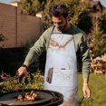 thumbnail image 4 of White Rose Gold Marble Pattern Apron-Garden Aprons for Women with Pockets-Cotton Linen Waterproof Kitchen Cooking Gardening Aprons Adjustable for Kitchen,Cooking,BBQ and Salon 33x27 Inch, 4 of 7