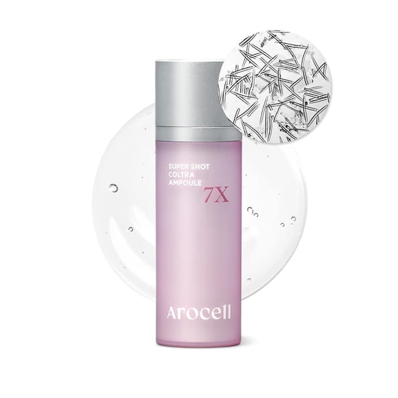 Ampolla Super Shot Coltra de AROCELL con microespículas de colágeno 7X, 30 ml/1,01 onzas líquidas, para elasticidad, hidratación de poros, cuidado de las ar