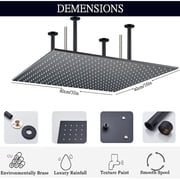 LED Large Rain 16x32 Shower Head Top Sprayer Ceiling Mounted Matte Black