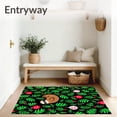 thumbnail image 3 of ODIKA 2'x3' Machine Washable Non-Slip Area Rug, Enchanted Forest Sloth with Holiday Baubles and Stylized Pine Leaves High Traffic Rug, Black, 635027, 3 of 7