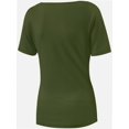 thumbnail image 5 of Womens Summer Short Sleeve T Shirts Slim Fit One Piece Cutout Scoop Neck Going Out Date Night Tops, 5 of 5