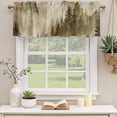 thumbnail image 3 of 2 Panels Brown Mountain Valance for Windows, Misty Forest Nature Woodland Pine Tree Landscape Light Filtering Kitchen Curtains, Rod Pocket Window Treatment Curtain Valances for Living Room, 60"x18", 3 of 9