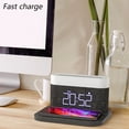 thumbnail image 4 of Reloj despertador con pantalla LED de carga inalámbrica con absorción magnética tres en uno multifuncional, luz nocturna con atenuación táctil y carga rápida de 15 W, 4 of 6